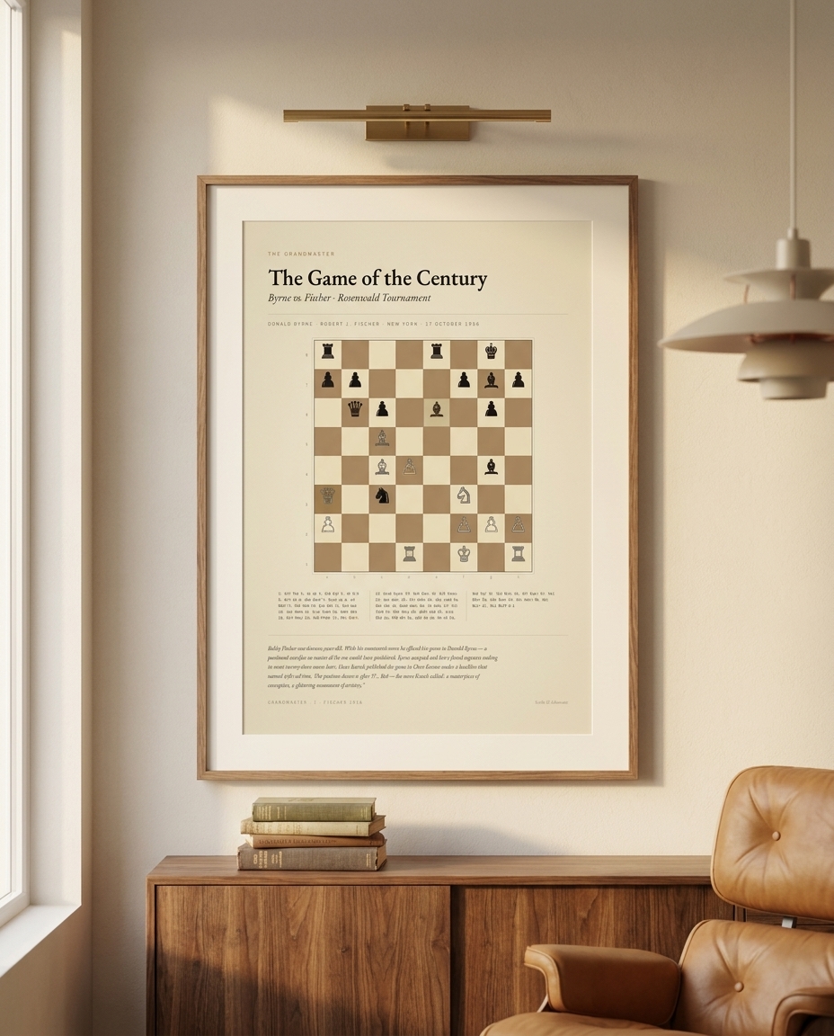 The Game of the Century — framed and displayed